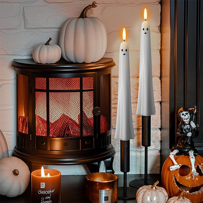 🎃👻 Remote Controlled Ghost LED Candle with 3D Flame 👻🎃