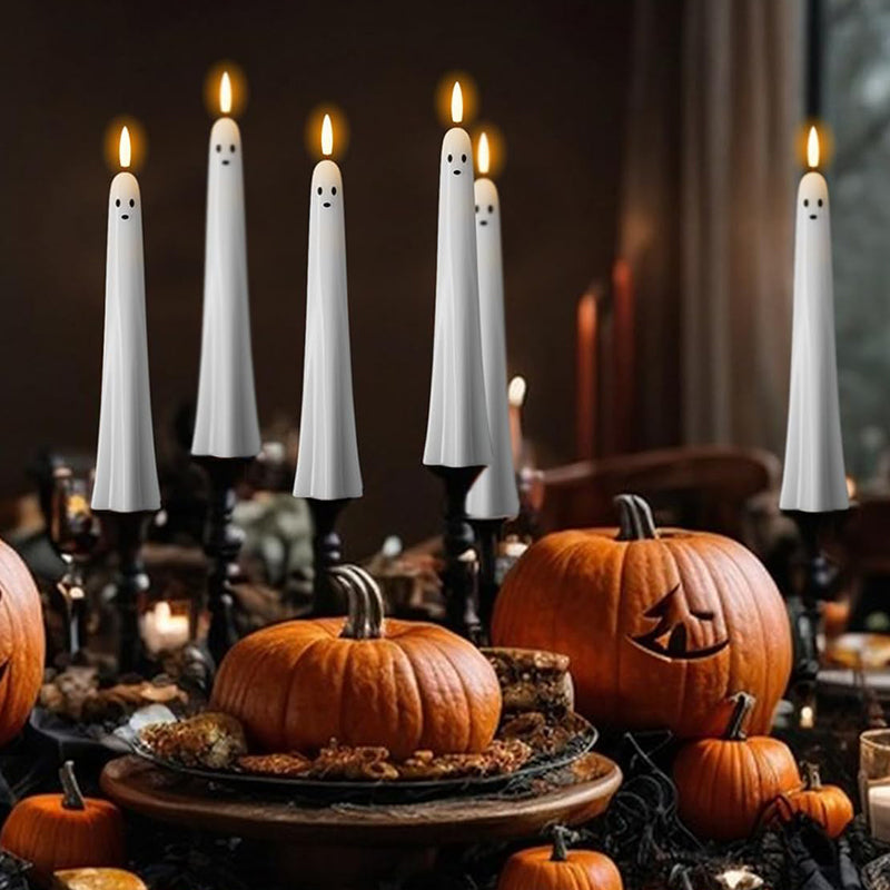 🎃👻 Remote Controlled Ghost LED Candle with 3D Flame 👻🎃