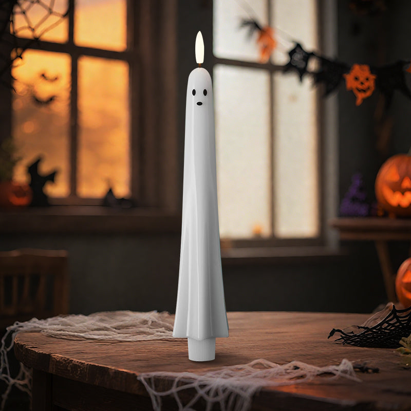 🎃👻 Remote Controlled Ghost LED Candle with 3D Flame 👻🎃