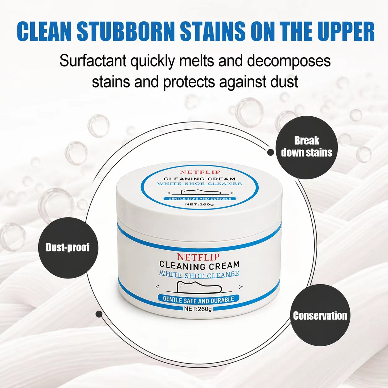 No-Rinse Shoe Cleaning Foam, Quick Daily Cleaning, Eco-Friendly & Shoe-Safe