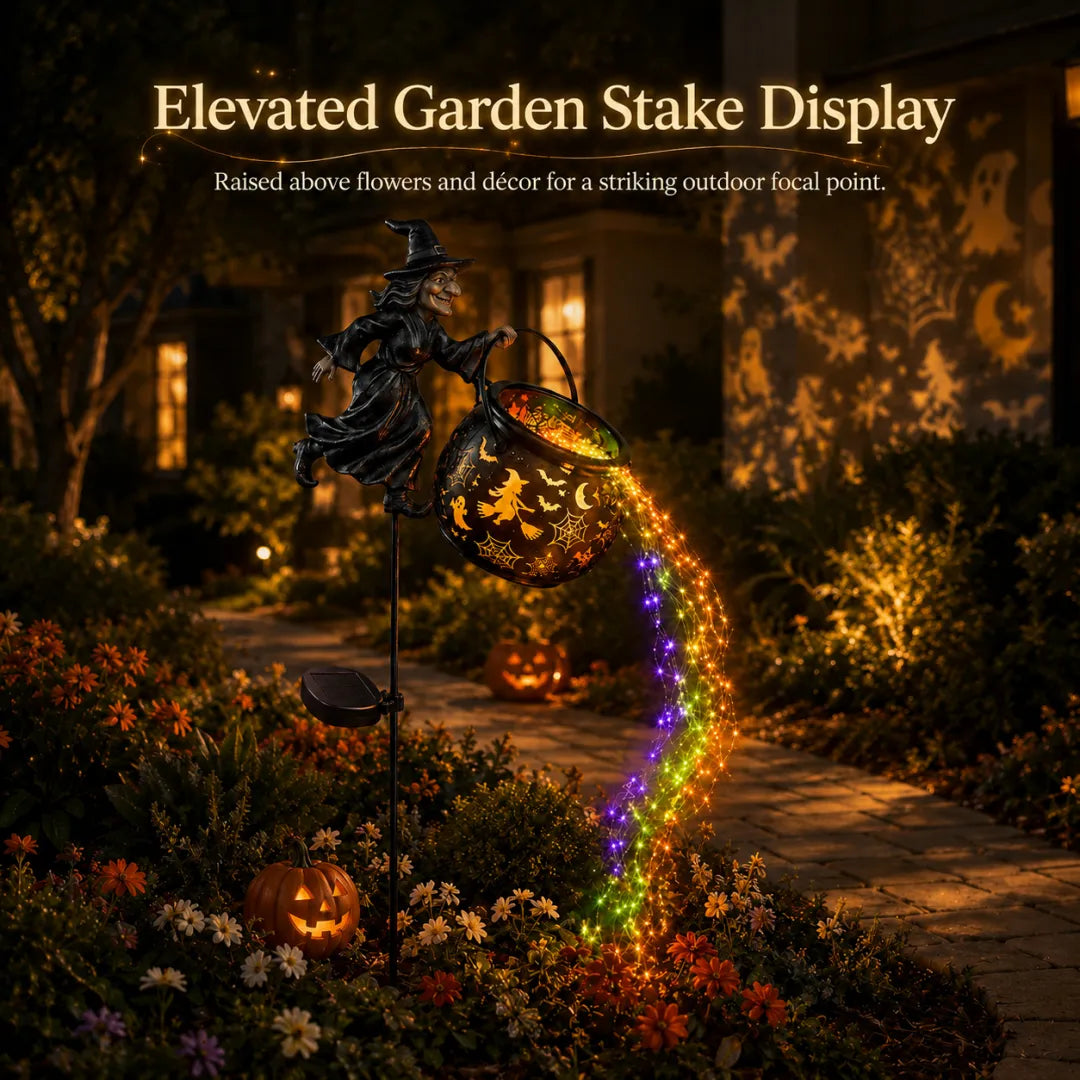 🔥Last Chance Before They're Gone!Solar Halloween Witch Garden Stake Lights🧙‍♀️