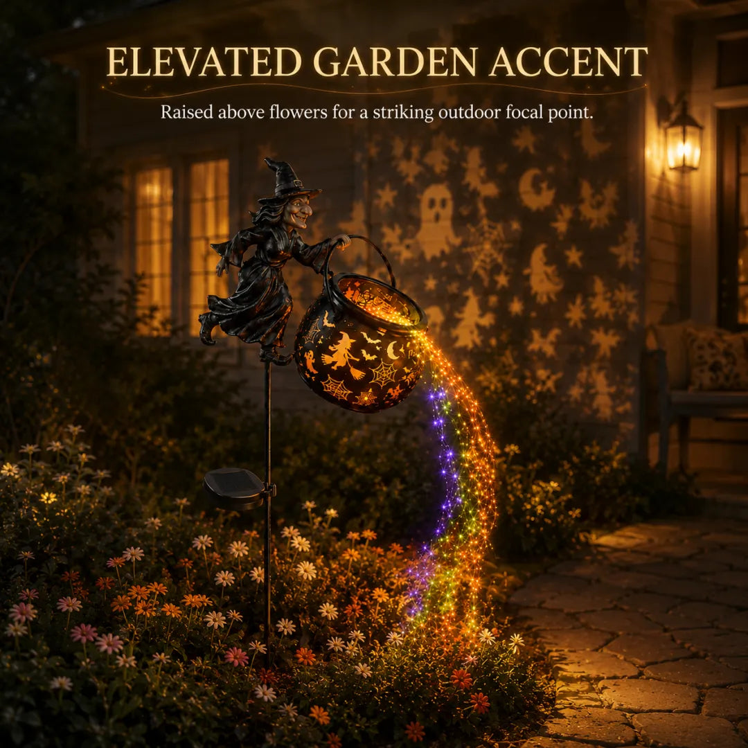 🔥Last Chance Before They're Gone!Solar Halloween Witch Garden Stake Lights🧙‍♀️