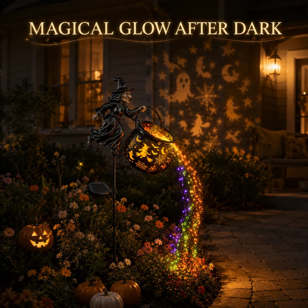 🔥Last Chance Before They're Gone!Solar Halloween Witch Garden Stake Lights🧙‍♀️