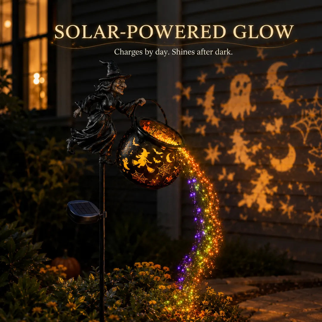 🔥Last Chance Before They're Gone!Solar Halloween Witch Garden Stake Lights🧙‍♀️