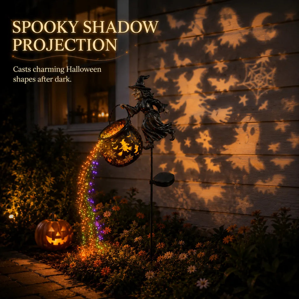 🔥Last Chance Before They're Gone!Solar Halloween Witch Garden Stake Lights🧙‍♀️