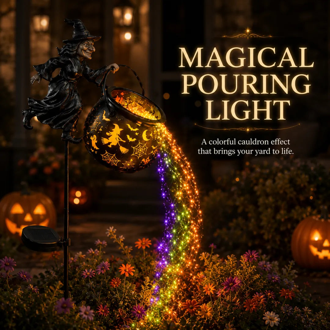 🔥Last Chance Before They're Gone!Solar Halloween Witch Garden Stake Lights🧙‍♀️