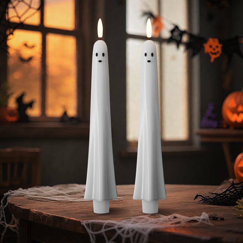 🎃👻 Remote Controlled Ghost LED Candle with 3D Flame 👻🎃